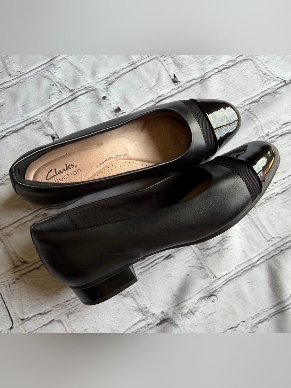Clarks Juliete Monte Shoes Pumps Slip On Size 6.5 Black New Comfort Career